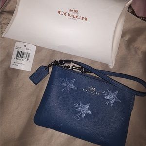 Blue coach hand bag